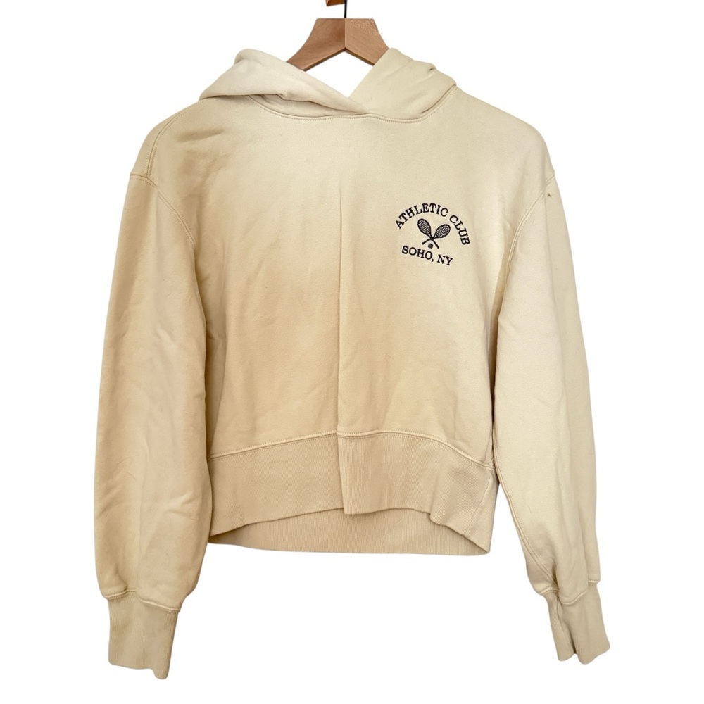 Abercrombie & Fitch Cream Pullover Hoodie Athletic Club SOHO NY Woman's Size M